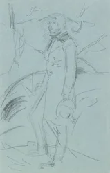 Schizzo preliminare per il ritratto di John Ruskin